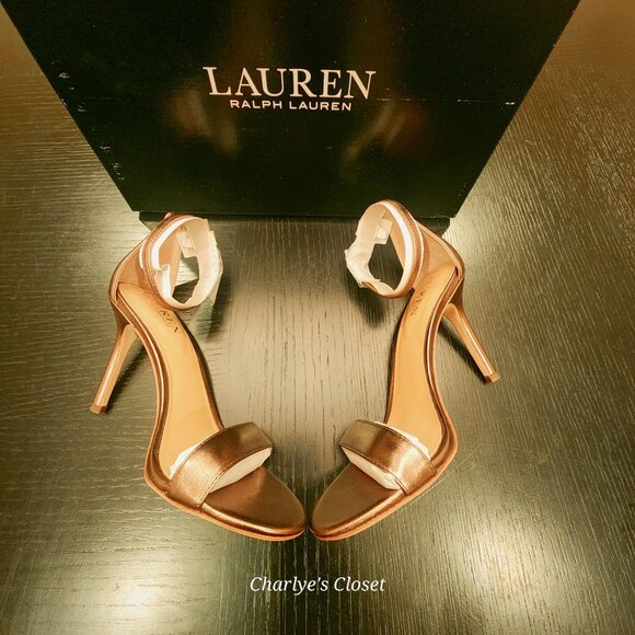 Lauren Ralph Lauren Allie Ankle-Strap Logo Open-Toe Dress Heels 5.5B NWB - Picture 4 of 12